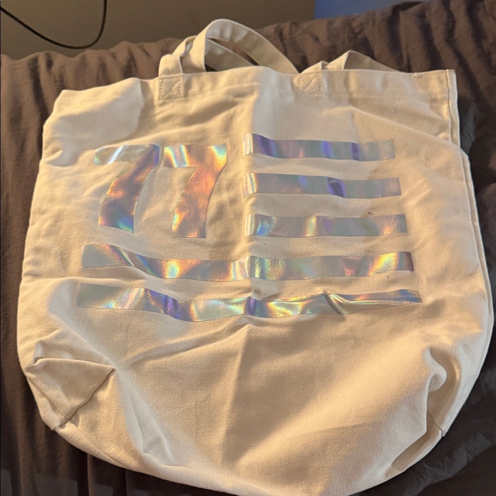 American Eagle Outfitters White Iridescent Tote